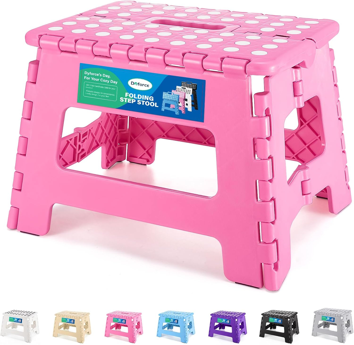 Folding Step Stool 9 Inch, Kids Step Stool, Heavy Duty Step Stools for Adults
