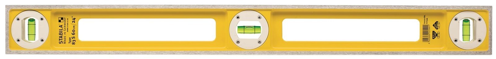 STABILA 83S 24In 60cm Double Plumed Level 3 Vial Spirit Level 02544