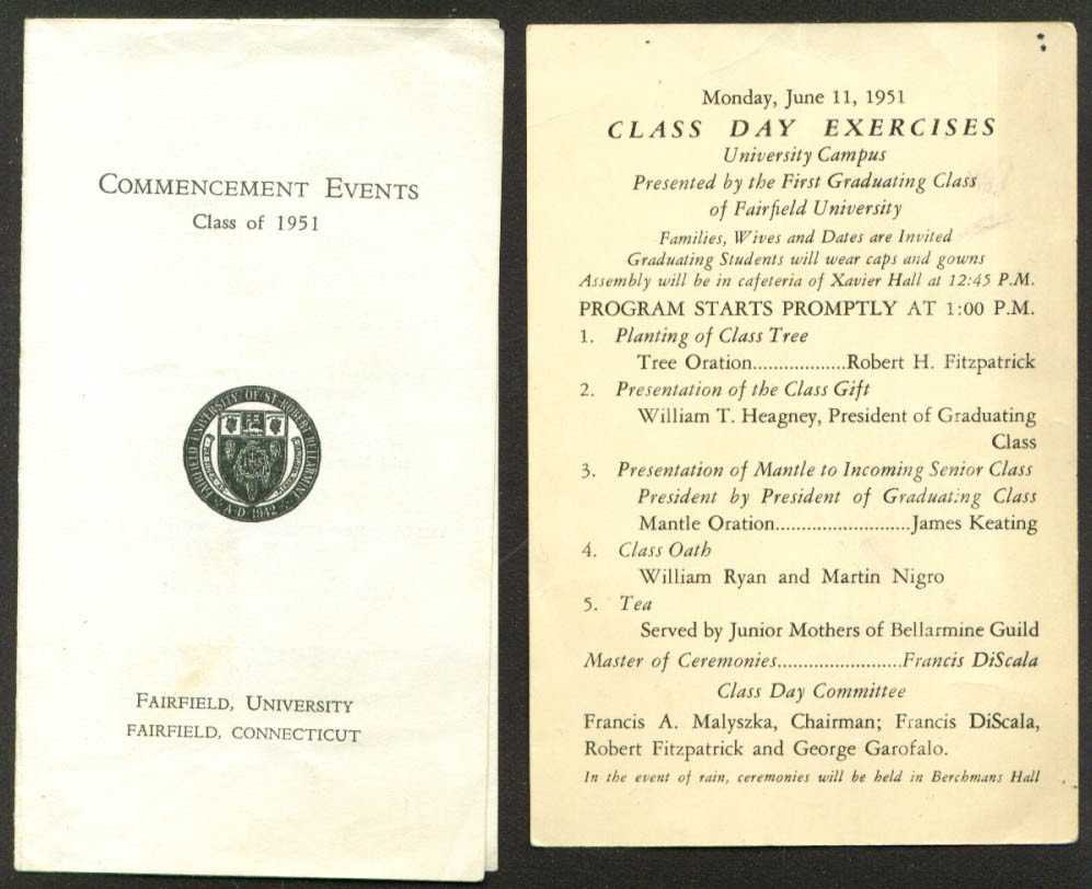 Fairfield Commencement & Class Day Events 1951