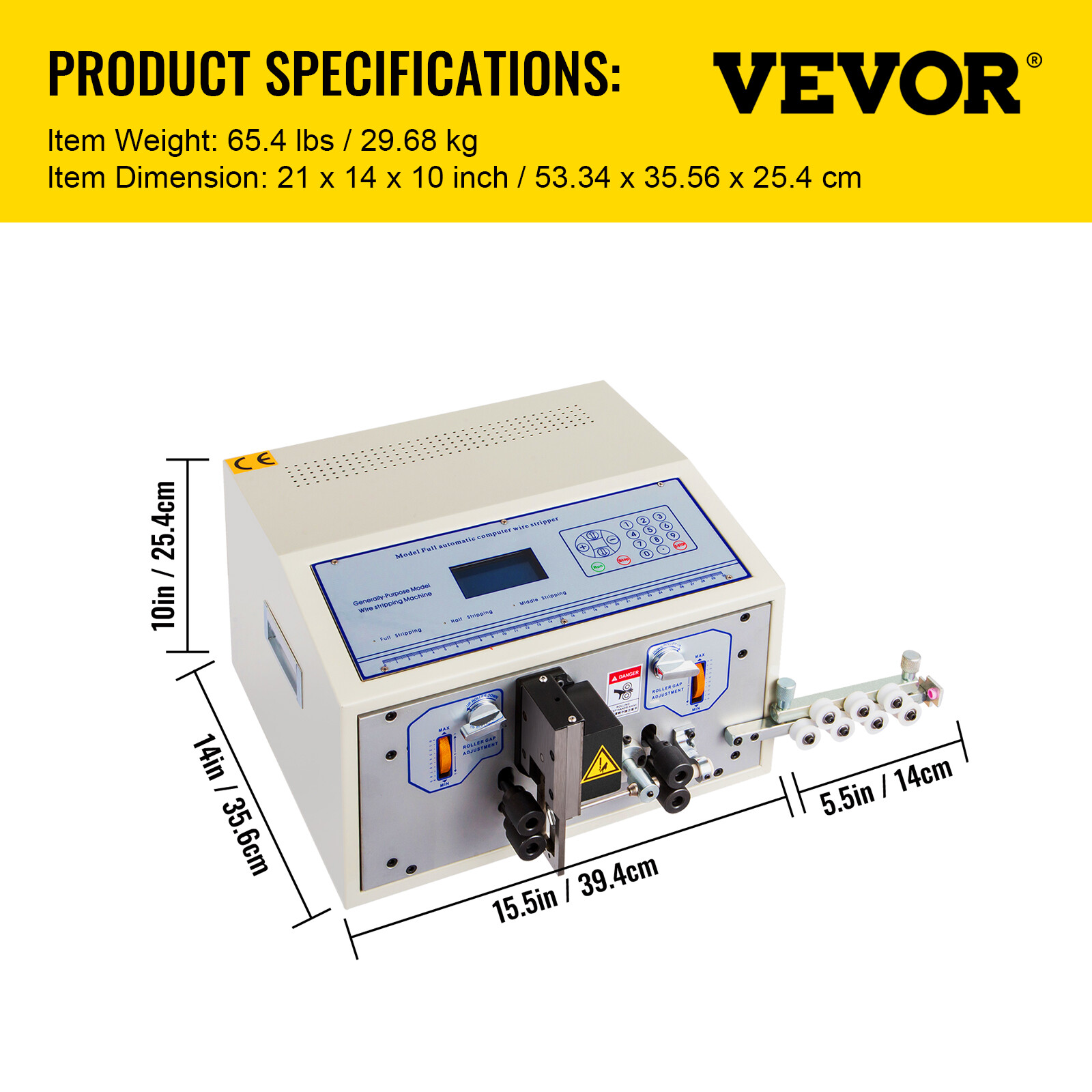 Automatic Computer Wire Stripping Machine Stripper 0.1-4.5mm² CE Cutting Peeling