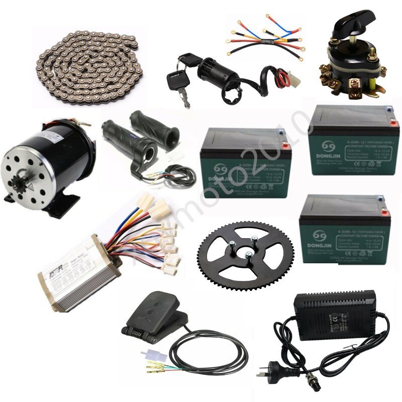500W 36V Brush DC Motor Kit Controller Battery For ATV Quad E-Bike Go Kart Buggy