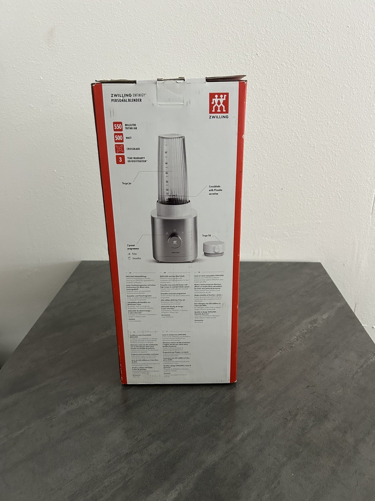 ZWILLING Enfinigy Personal Blender Silver | 20oz Tritan Jar New in box