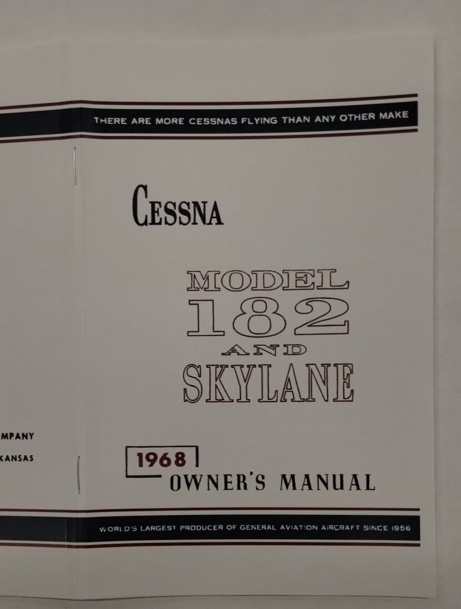 Cessna 1968 Model 182L & Skylane Owner's Manual-Reproduction