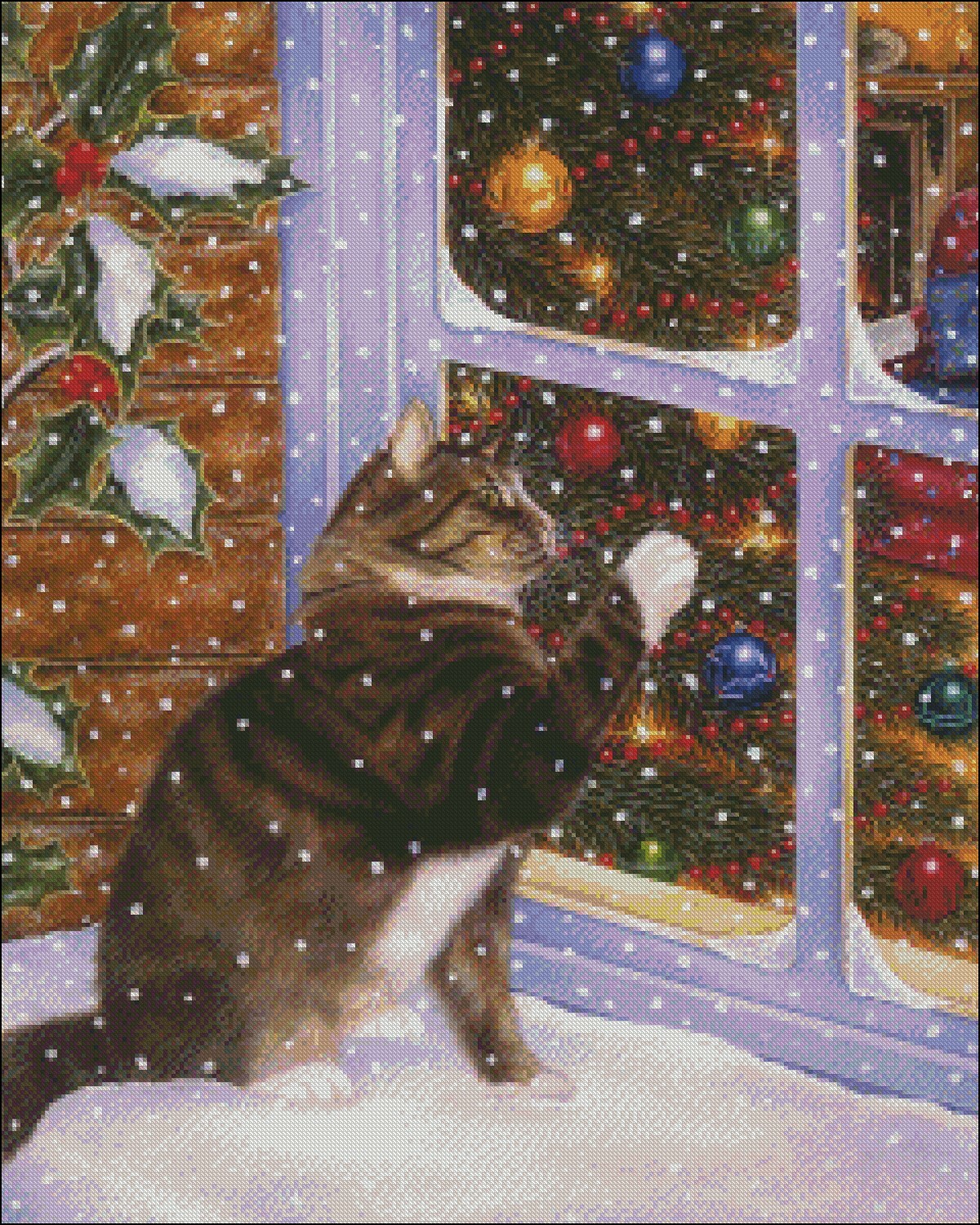 Christmas Visitor - DIY Chart Counted Cross Stitch Patterns Needlework DMC Color