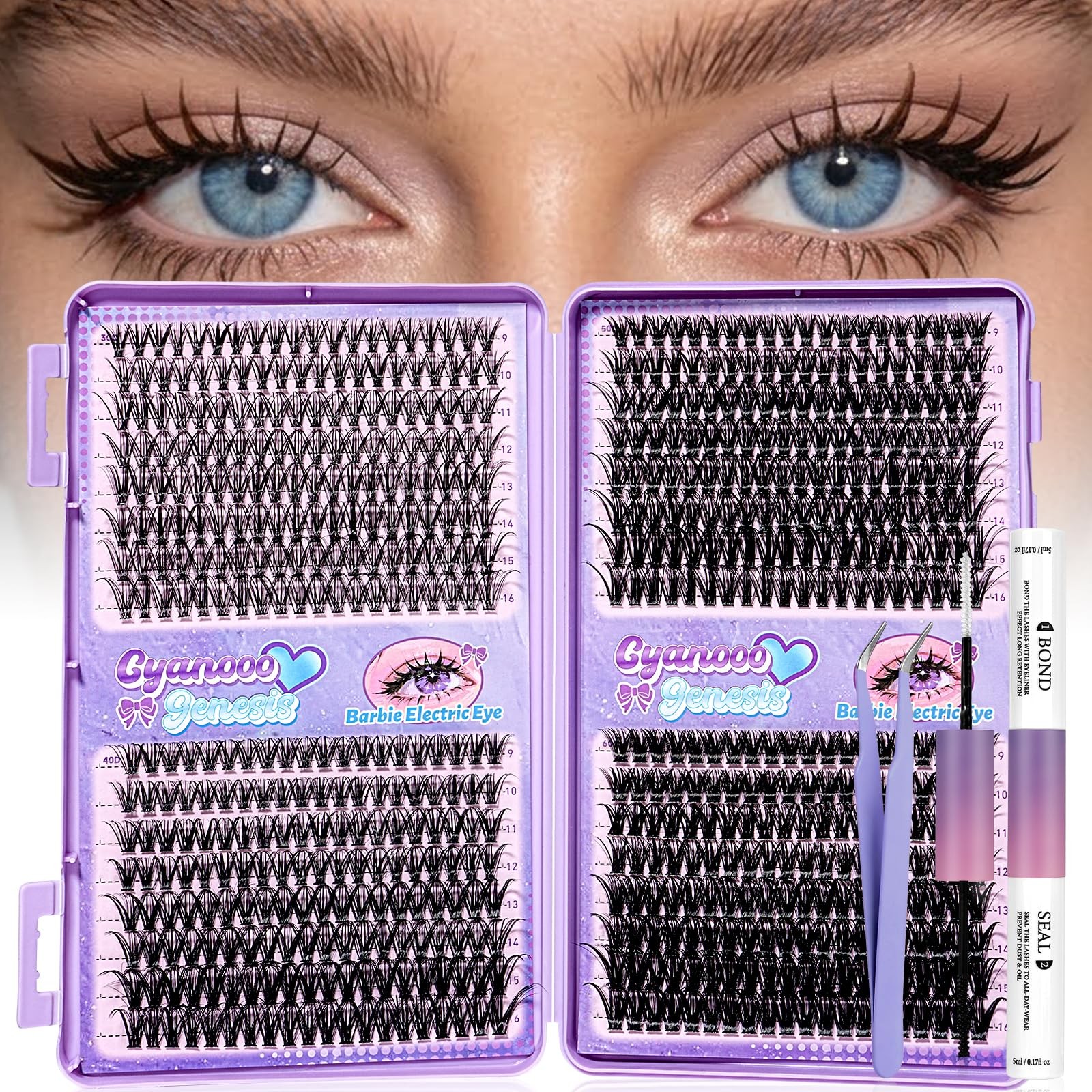 DIY Lash Extension Kit 640pcs 30D 40D 50D 60D 1 count (Pack of 640), black