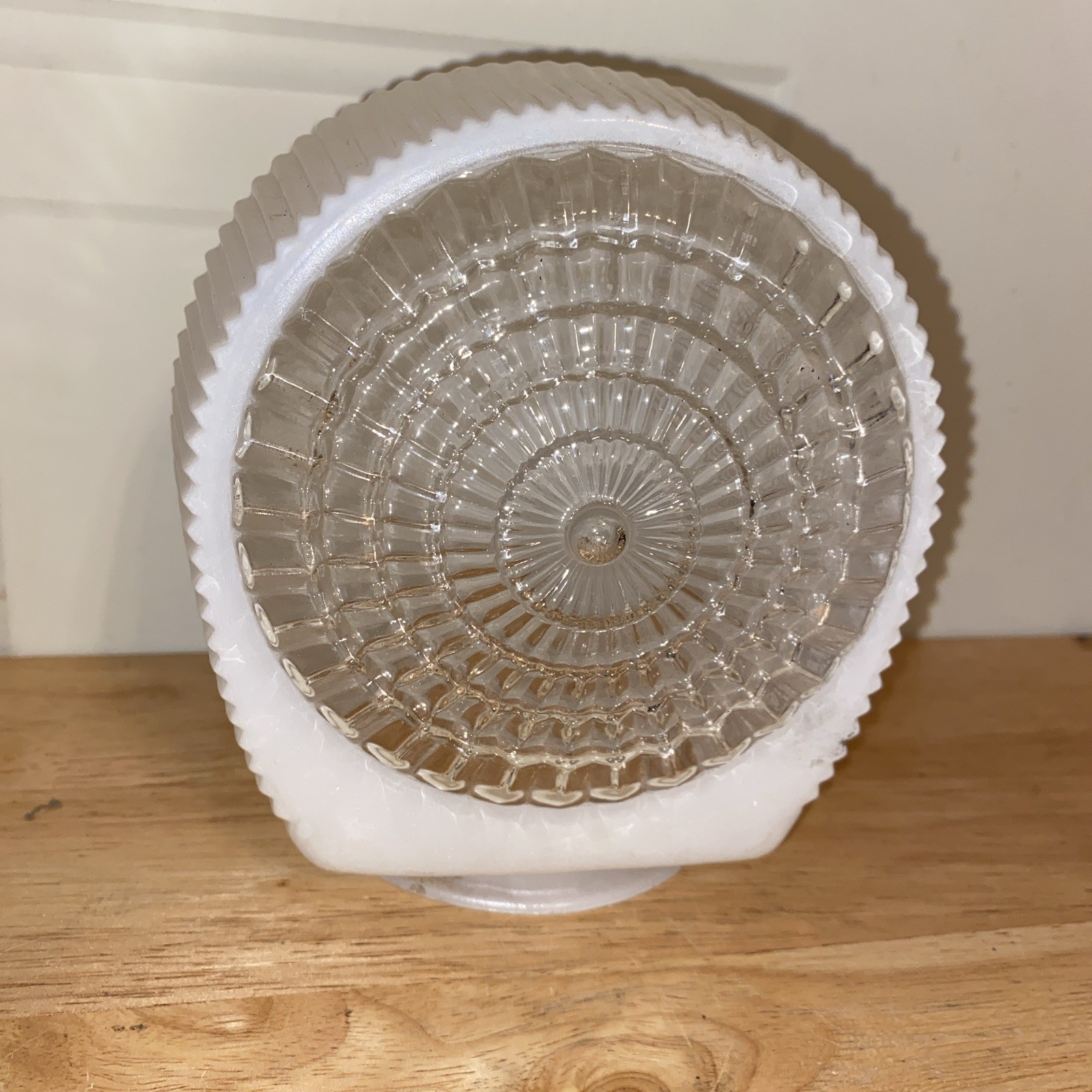Vintage 1950's Rib Glass Wall Bathroom Light Fixture Replacement Globe 3" Fitter