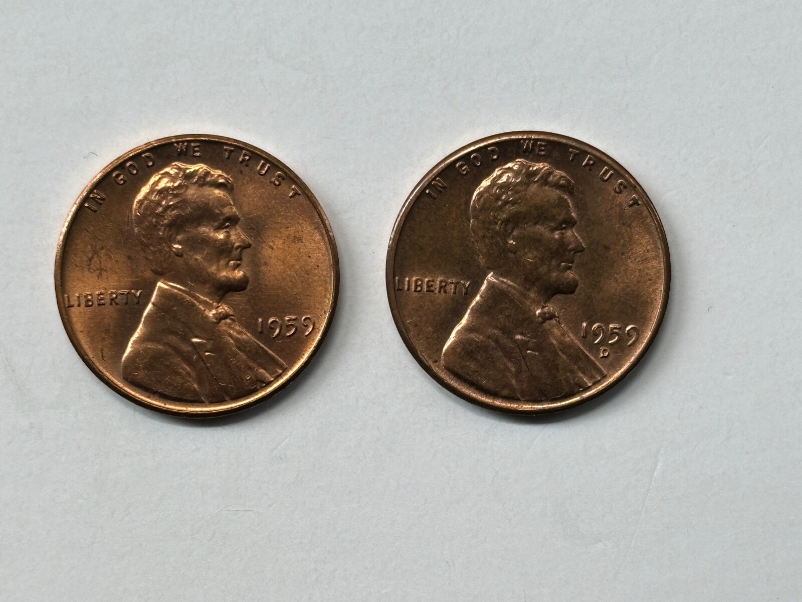 1959 D, P Lincoln Cents - Lot of 2 - Free Shipping #1