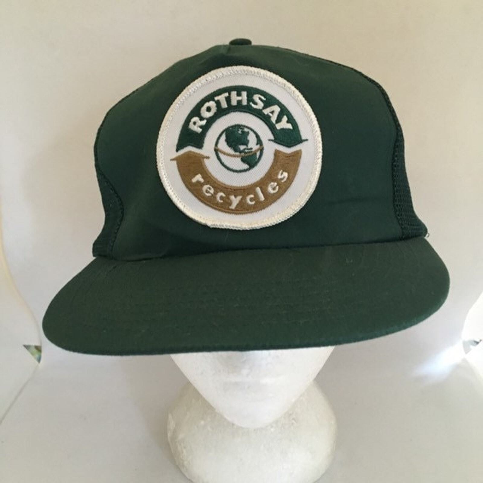 Vintage Rothsay recycle Trucker Snapback hat 1990s 80s Z1