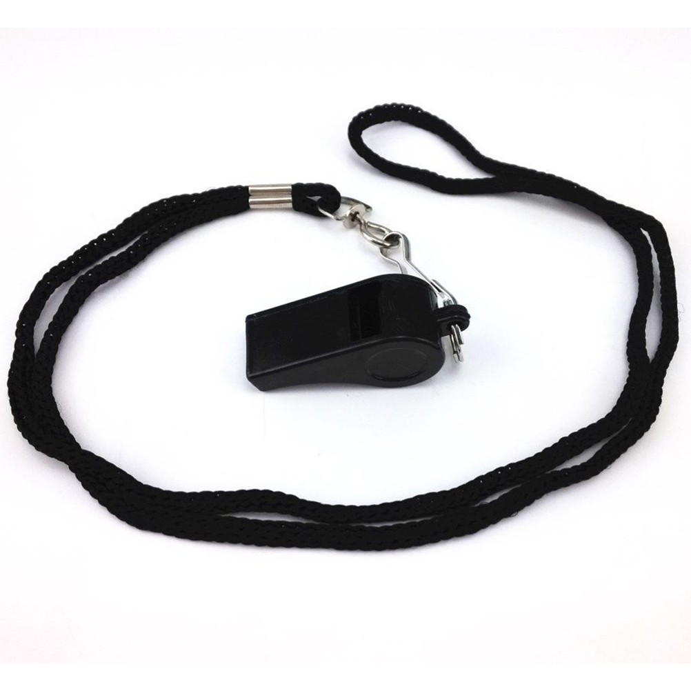 24 Pcs Loud Plastic Whistles with Lanyard for Football Referee Emergency Sports