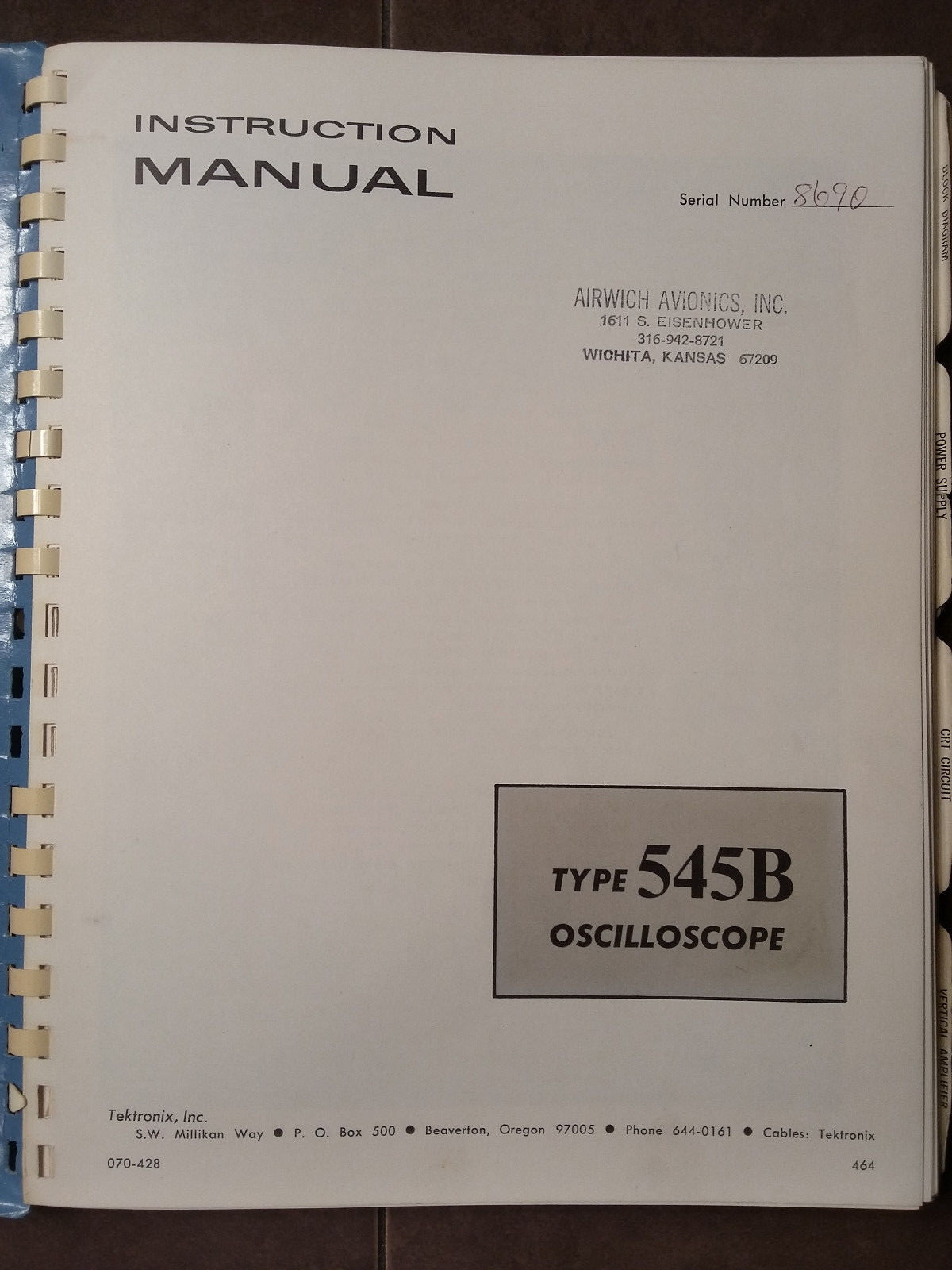Tektronics 545B Instruction & Maintenance Manual