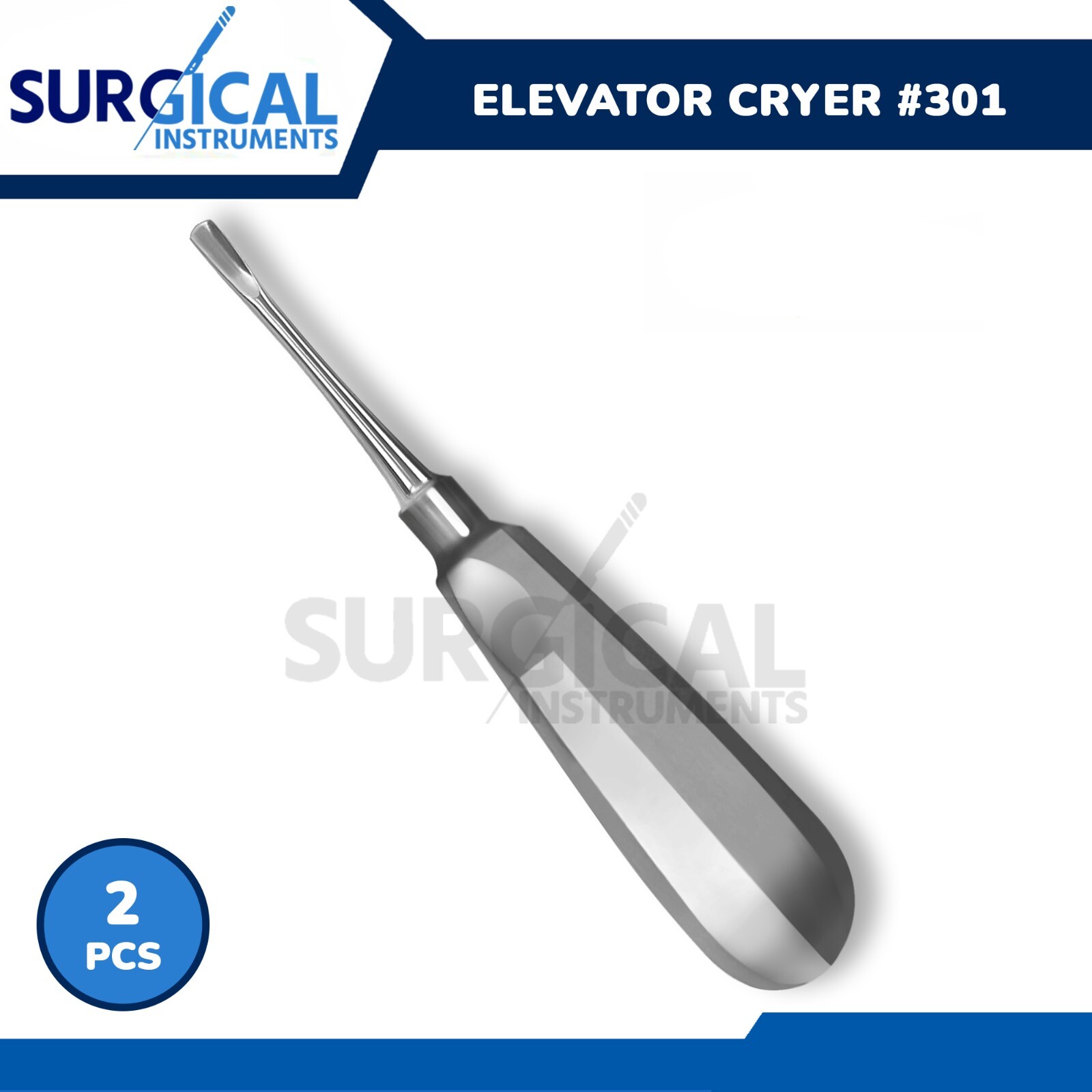 2 Pcs Dental Elevator Apical 301 Surgical Denture Instruments German Grade