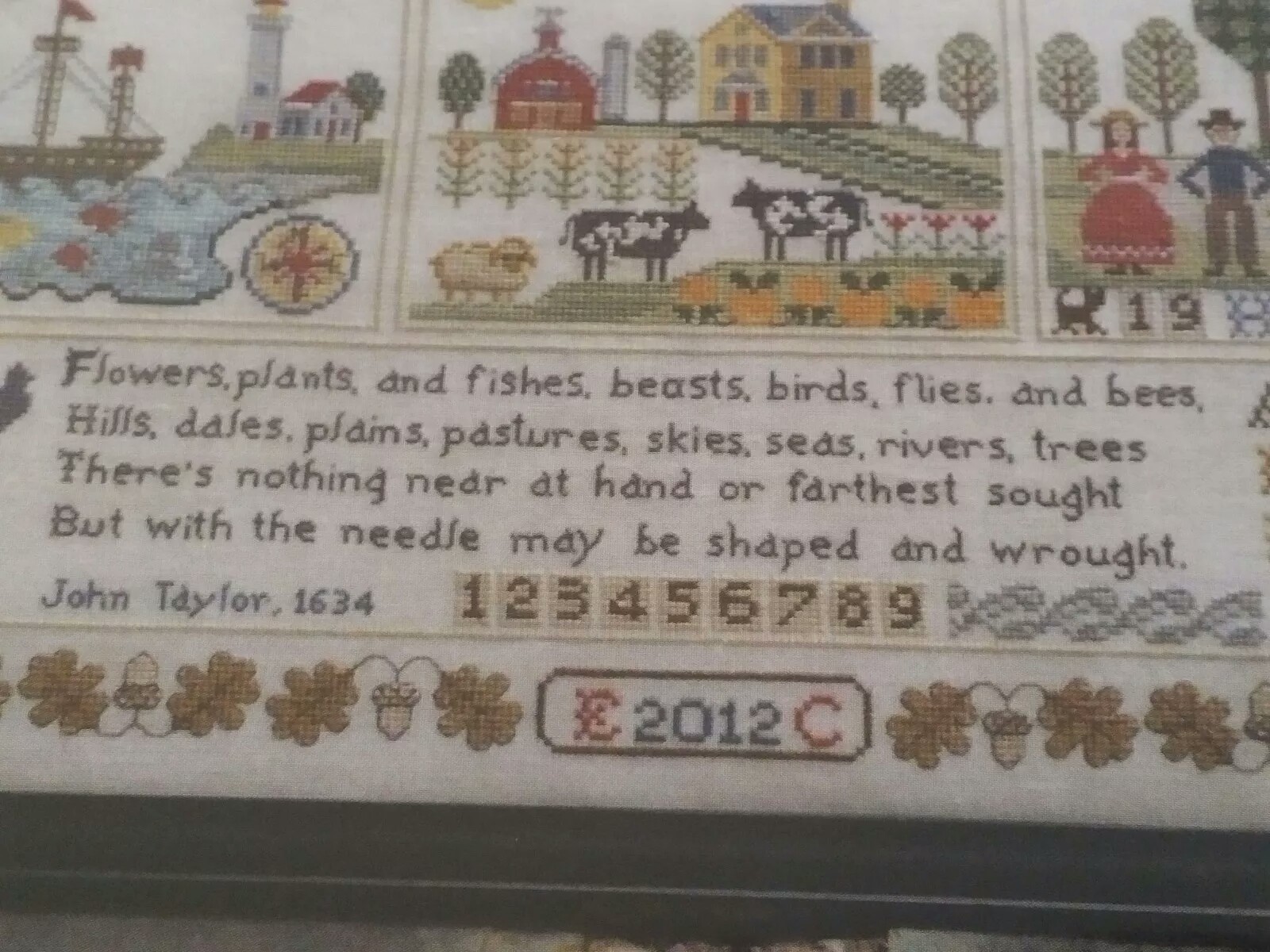 WITH THE NEEDLE CROSS STITCH SAMPLER CHART LILA'S STUDIO