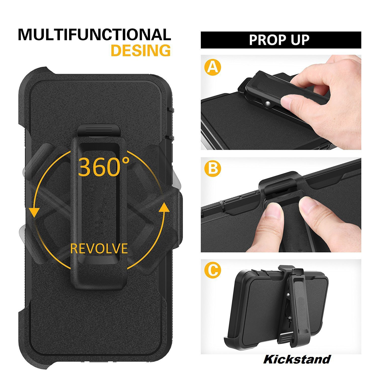For iPhone 6 6s Plus Case Shockproof Fits Defender Belt Clip Screen Protector