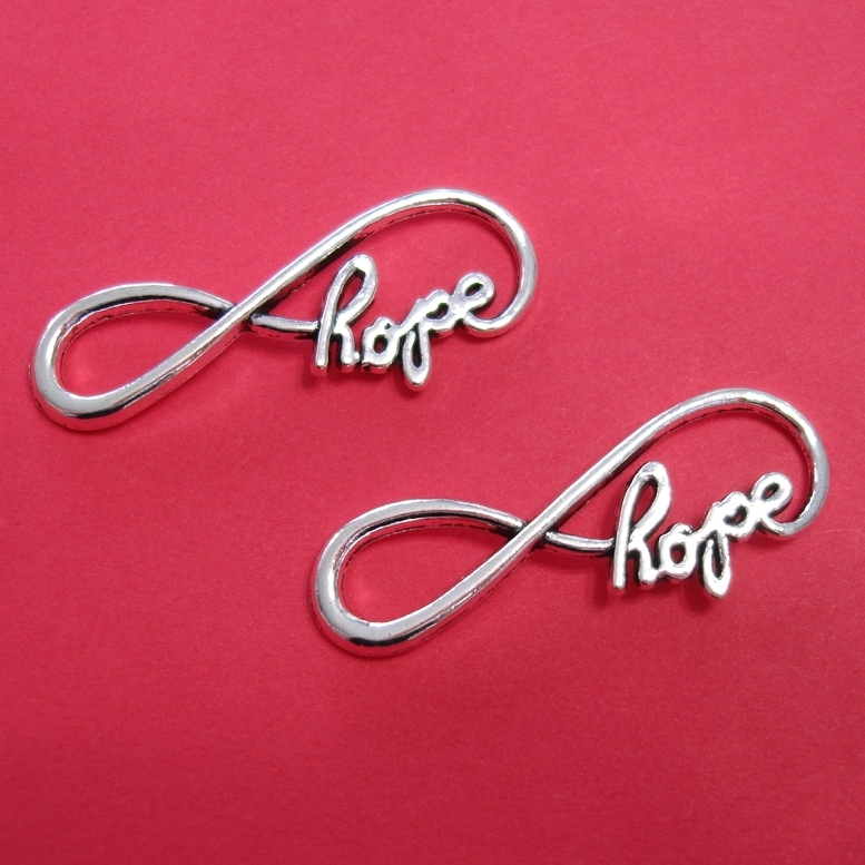 10pcs-Hope Infinity Link Connector Antique Silver For Bracelet.