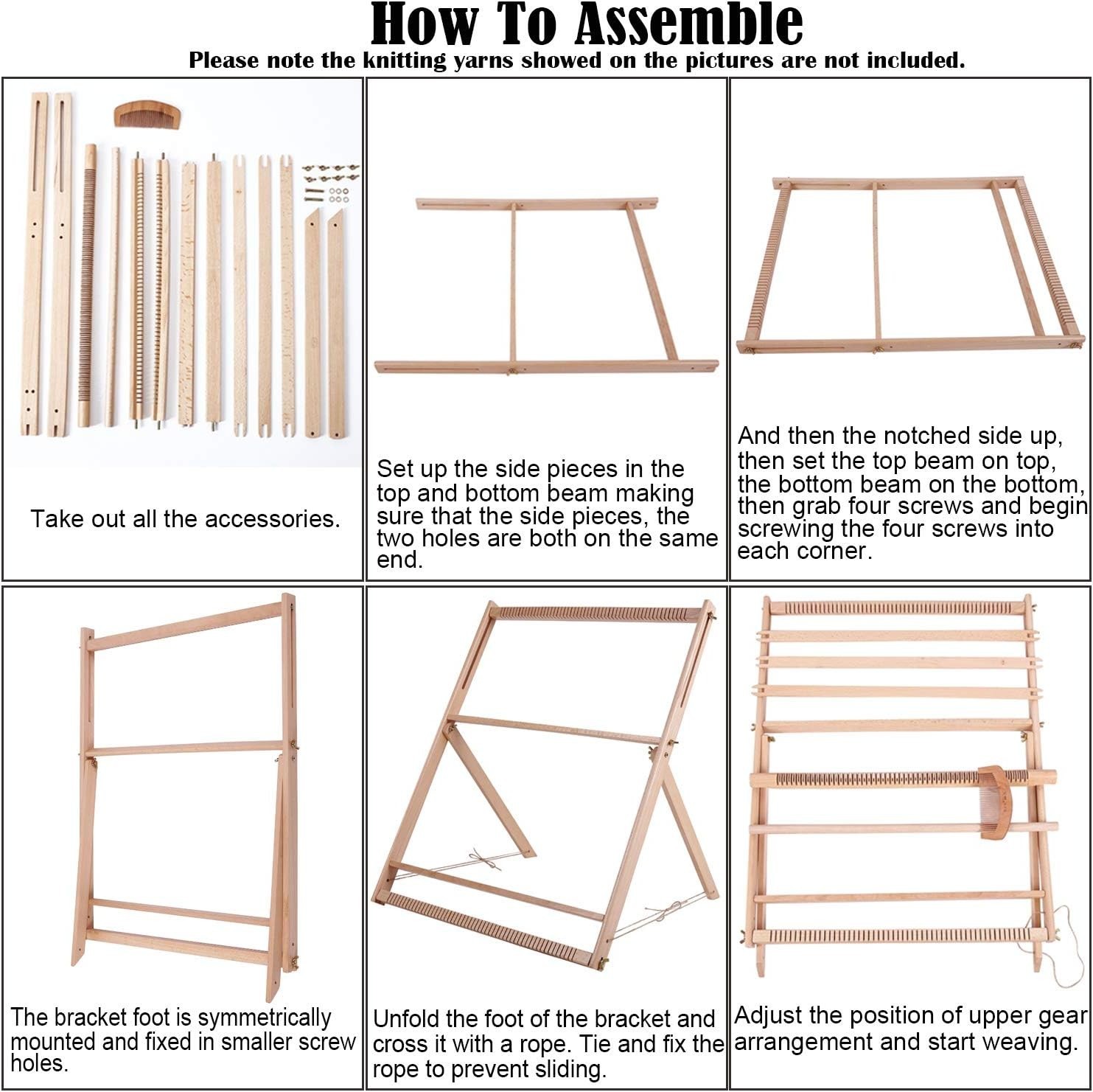 Durable 10-Piece Weaving Loom Set with Adjustable Stand for Creative Beginners