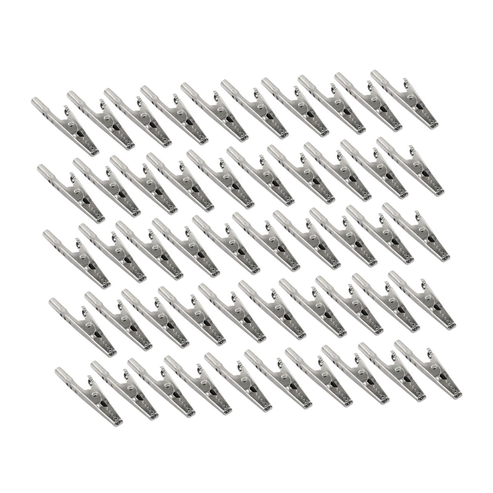 50 Pieces Alligator Clips Kit Spring Clamps Versatile 51mm for Craft Electronics