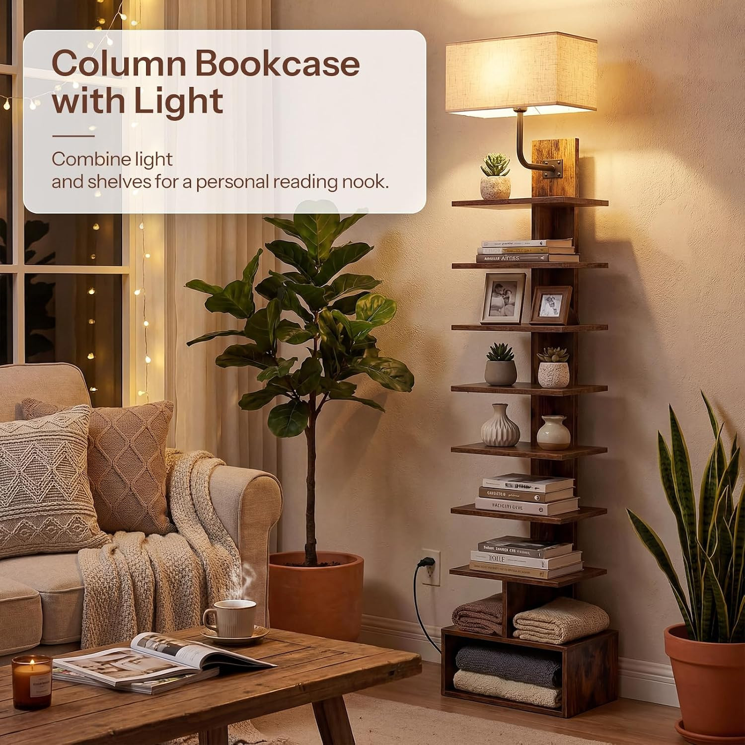 Computer Desk and Narrow Bookshelf Bundle, Modern Study Writing Desk, Corner Boo