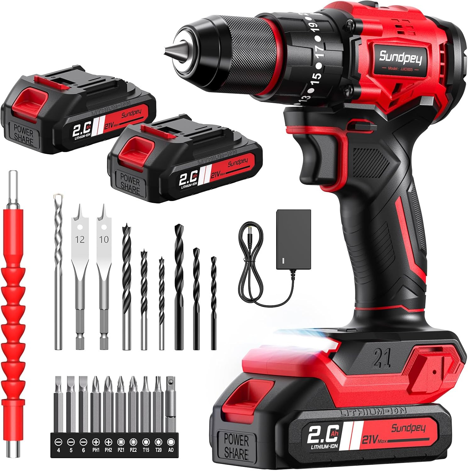 620In-Lbs Brushless Cordless Drill Set, Electric Power Drill Set | 2 X 2.0Ah Bat