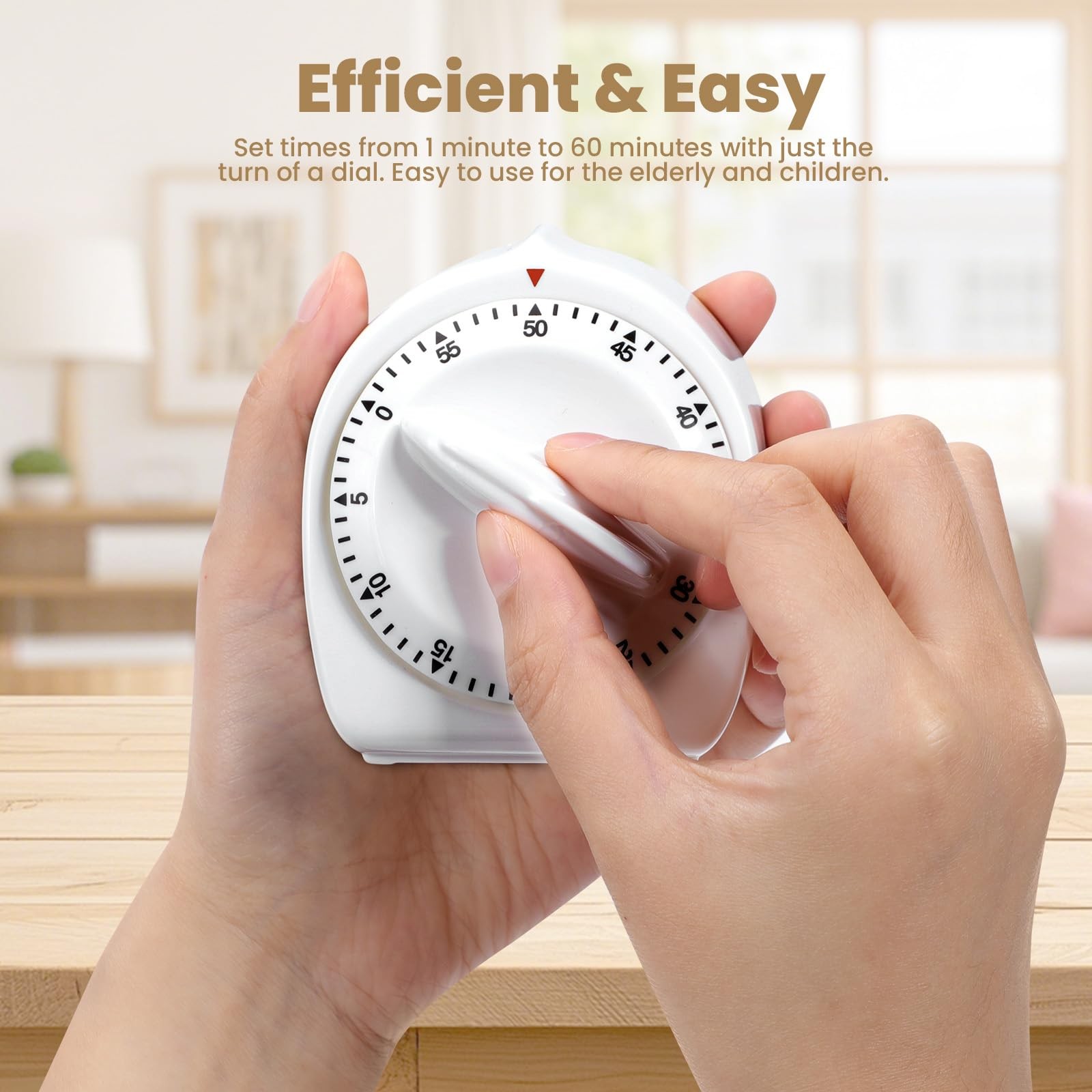 Kitchen Timers for Cooking, 60 Minute Wind Up - Chef Cooking Timer with