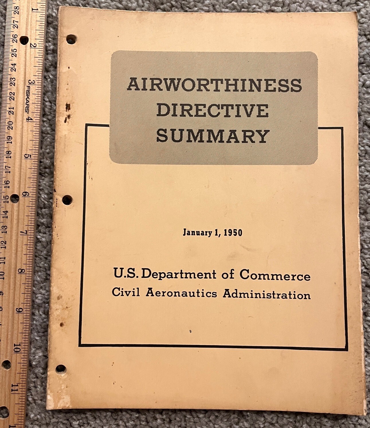 Airworthiness Directive Summary Civil Aeronautics Administration January 1950