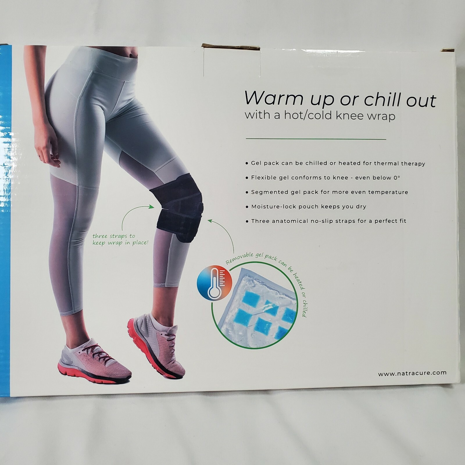Natra Cure Hot / Cold Knee Wrap Small / Medium With Removeable Gel Pack