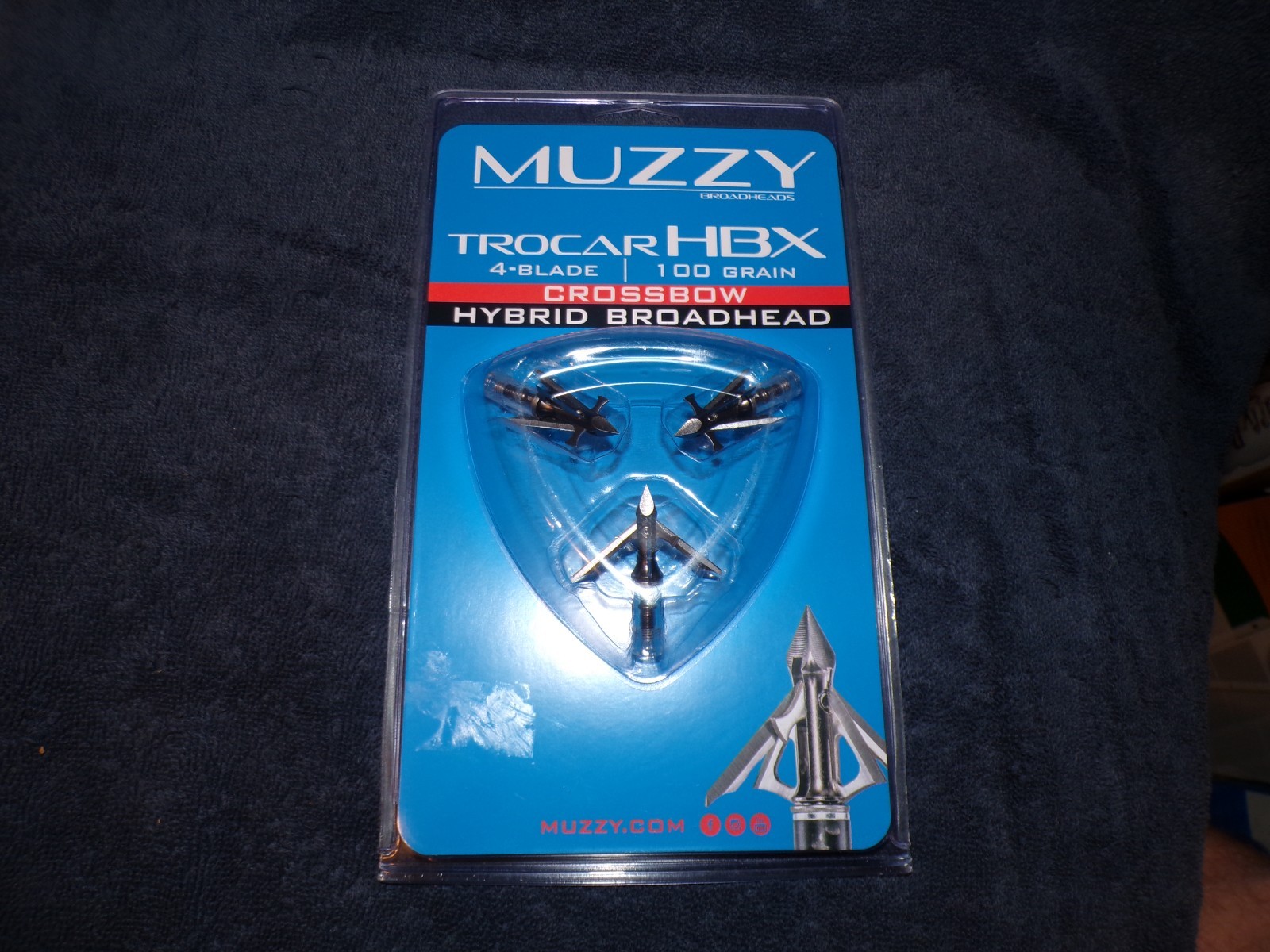 NEW Muzzy Trocar HBX Hybrid Crossbow 4 blade 100 Gr 3 Broadheads expandable
