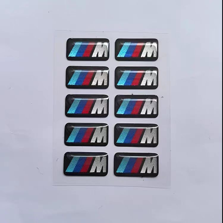 FOR BMW WHEEL M BADGE STICKER EMBLEM Decorative DECAL 17MM X 9MM 10PCS