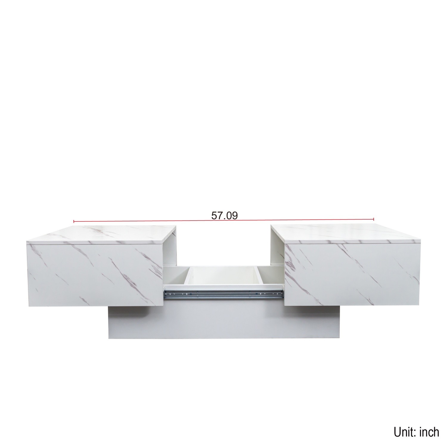 LED Coffee Table Center Cocktail Table w/ Sliding Tabletop & Hidden Storage