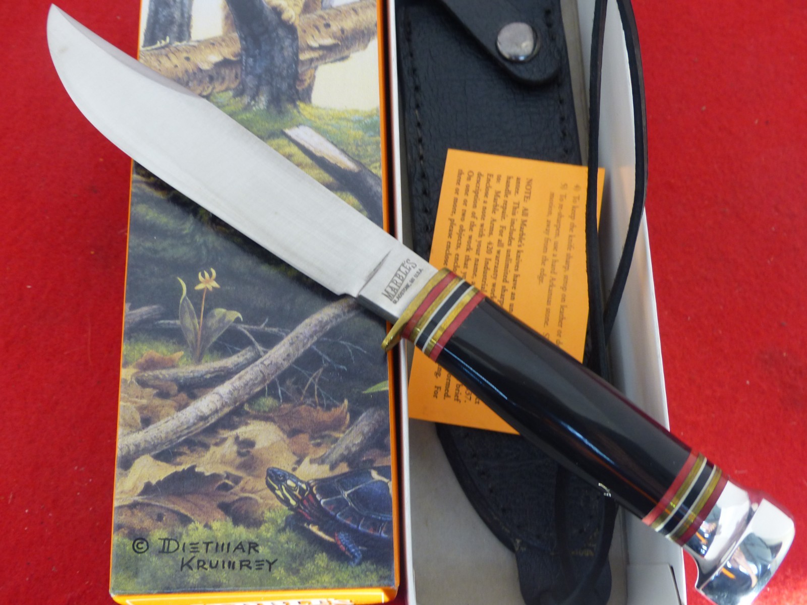 Marbles Gladstone USA Expert II Buffalo/Aluminum mint fixed blade Sheath knife