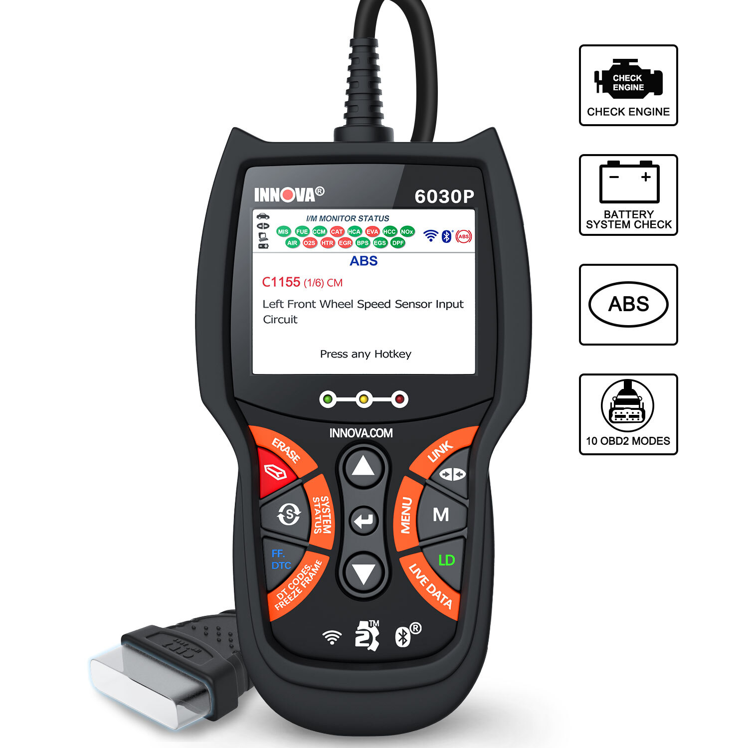 INNOVA Scanner OBD2 Car Code Reader ABS Engine Battery Diagnostic Tool Liva Data