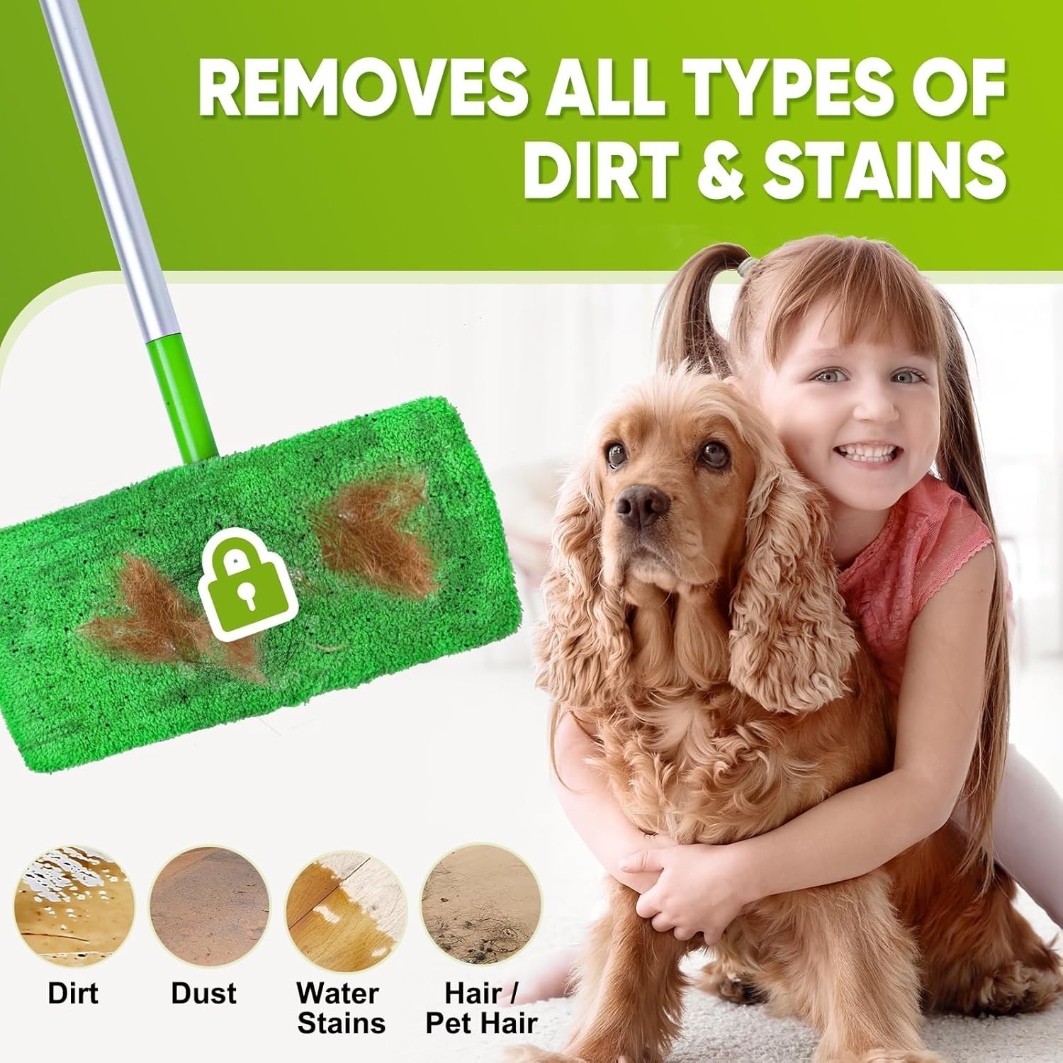6-Pack Reusable Microfiber Mop Pads Compatible with Swiffer Sweeper Dry & Wet