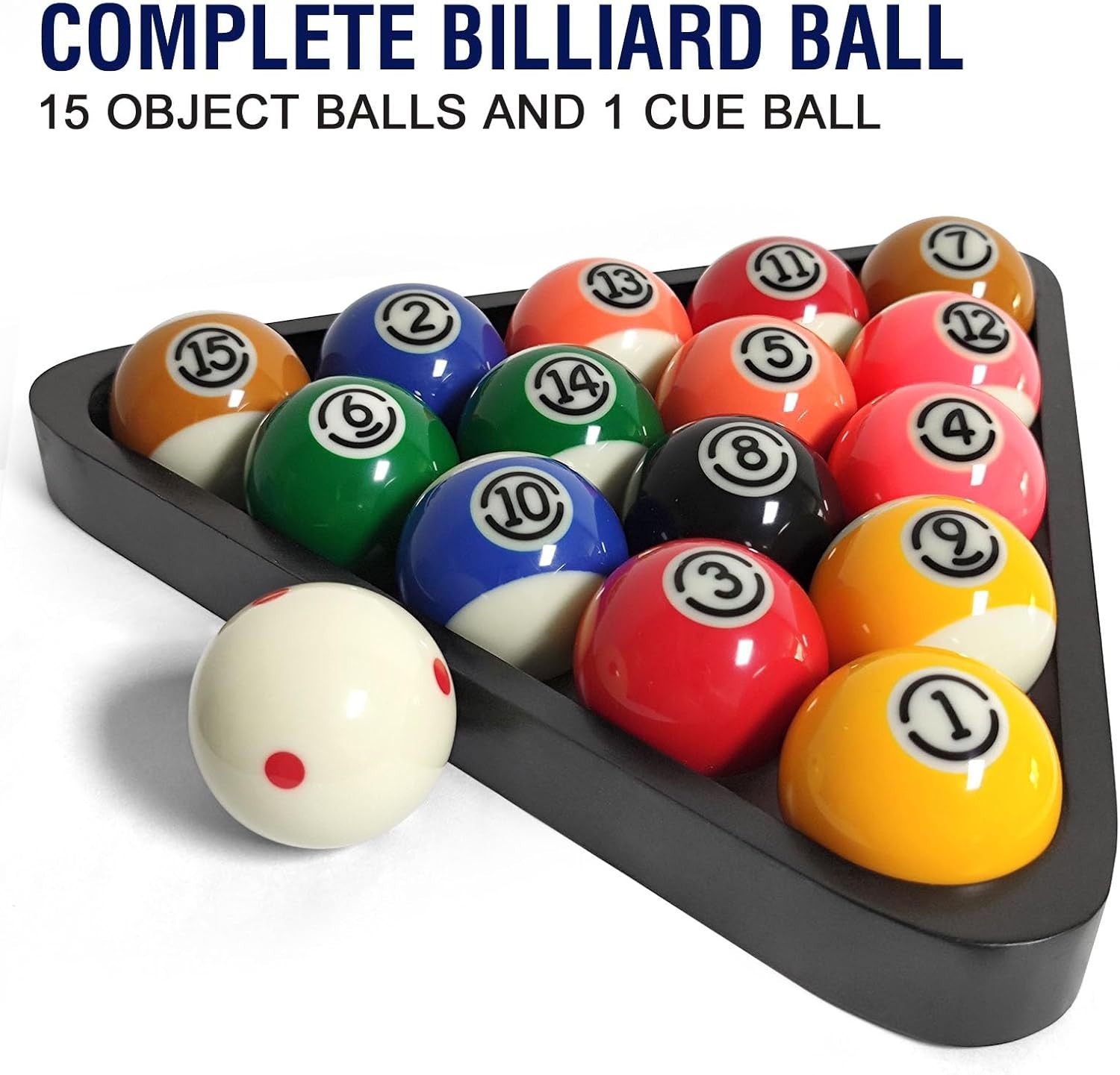 Vibrant Multicolored Billiard Balls - 16-Count Regulation Set for Replacements