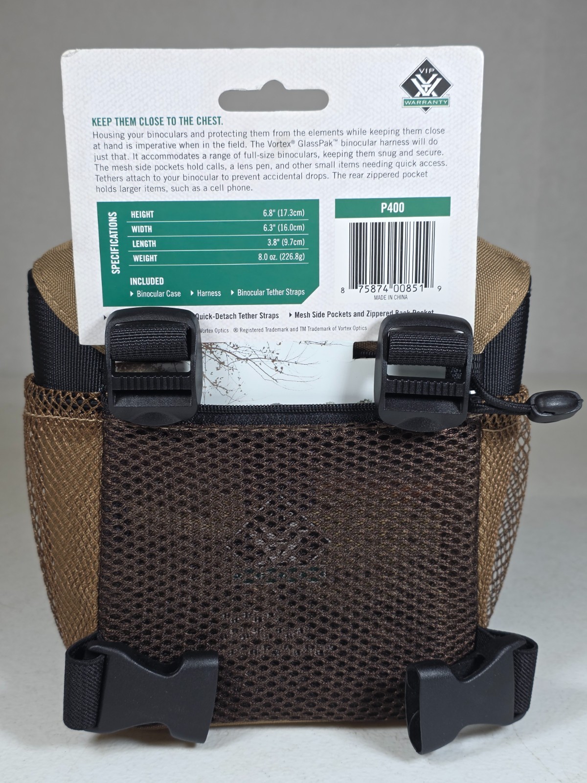 Vortex GlassPak P400 Binocular Harness Chest Pack Case Tan MISSING STRAPS