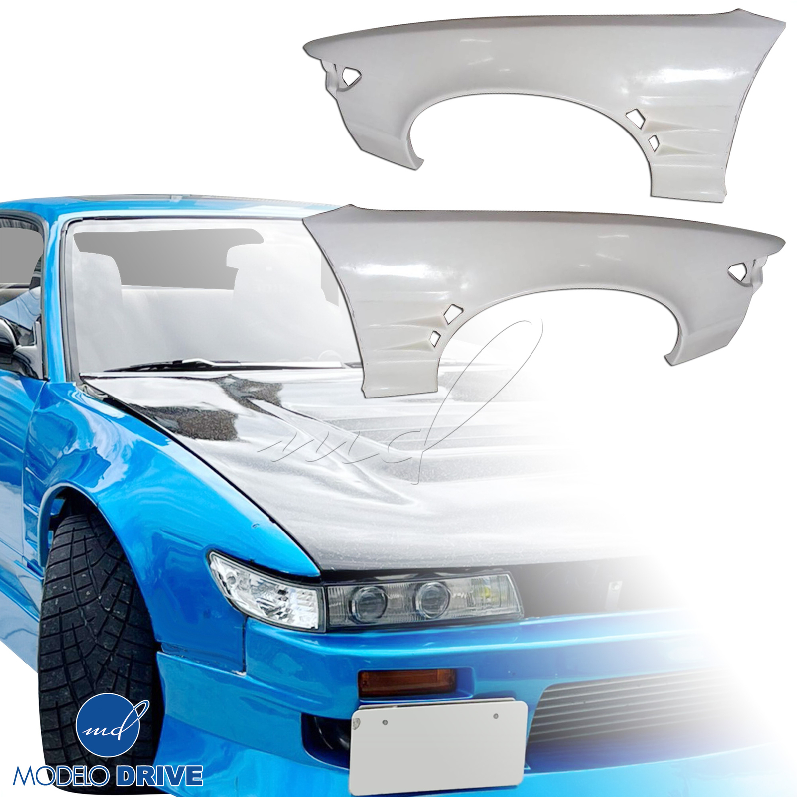 ModeloDrive FRP ORI t3 55mm Wide Body Fenders (front) S13 2/3dr For Nissan