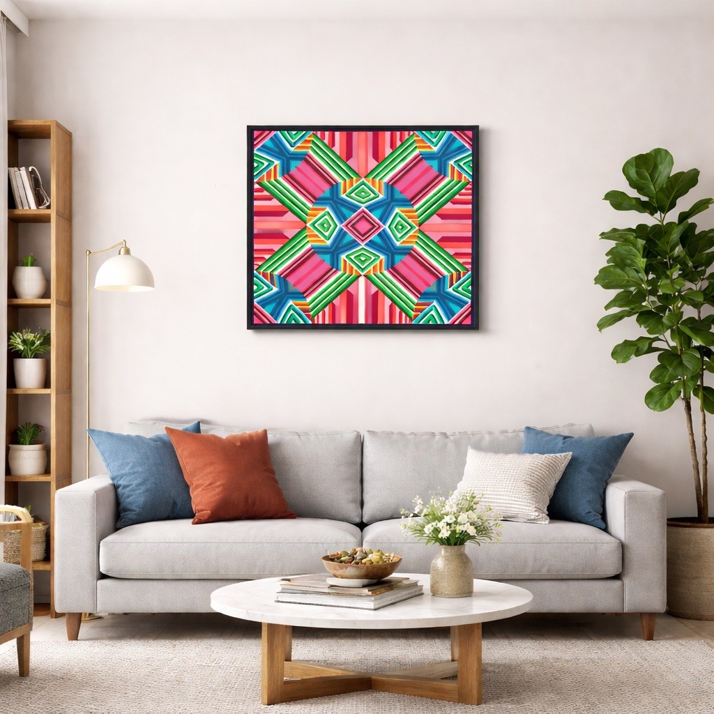Grateful Dead Op Art Lightning Bolt Painting, Dead & Company, 13 Point