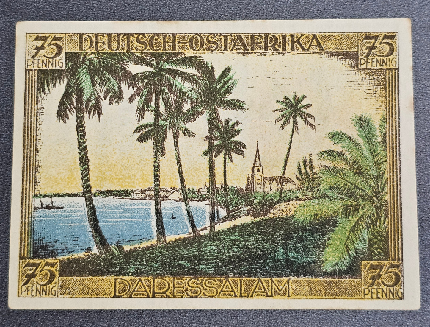 GERMAN COLONY EAST AFRICA 75 PFENNIG 1921 *DARESSALAM* GERMANY BANKNOTE [37154]