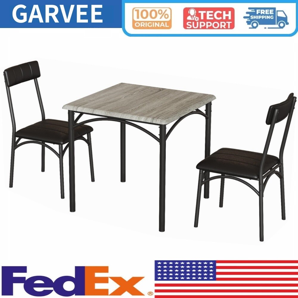 🔥3-Piece Kitchen Table and Upholstered Chairs Dining Table Set for Small Space