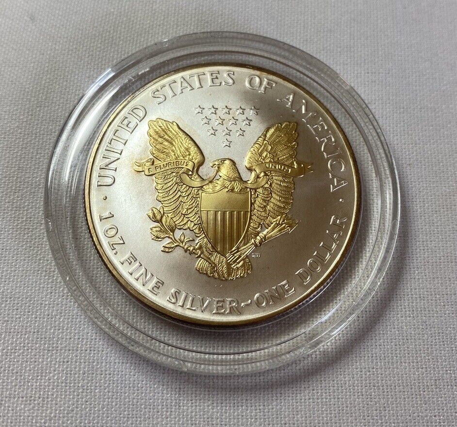 2000 - American Silver Eagle - 24K Gold Gilded - Just Beautiful, Double Sided :