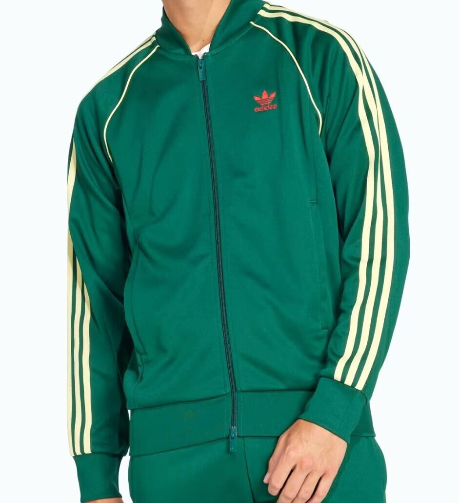 RARE NEW MENS ADIDAS ORIGINALS SUPERSTAR TREFOIL TRACK JACKET ~XL~  GREEN YELLOW