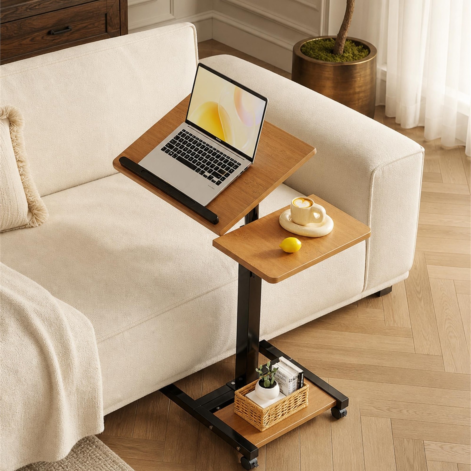 Laptop Desk Stand for Bed Portable Desk Overbed Bedside Mobile Laptop Table R...