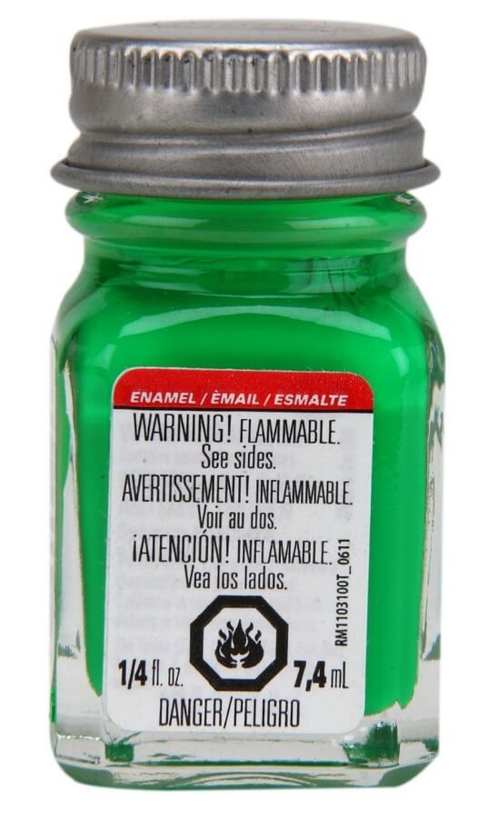 Testors 1/4 oz Fluorescent Green Enamel Model Paint 1174