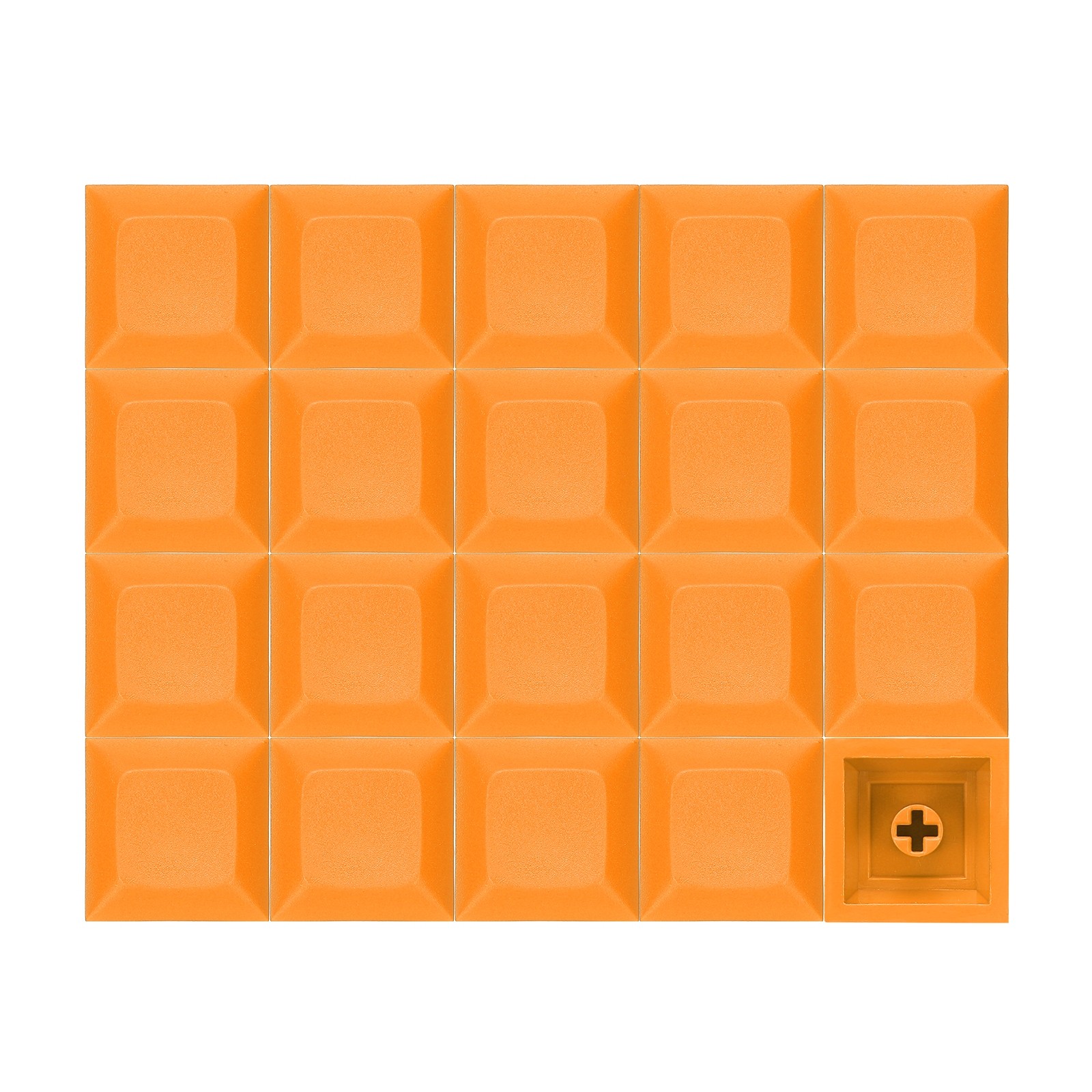 20 Pcs PBT Keycap Set DSA Mechanical Numeric Keypads for Keyboard, Orange