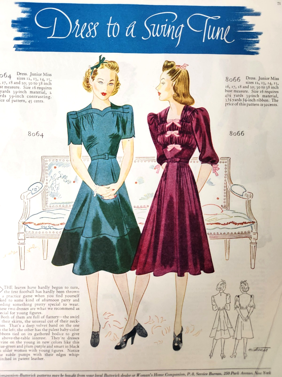 Butterick Fashion Women Miss Dress Vintage 1938 Magazine Print Ad