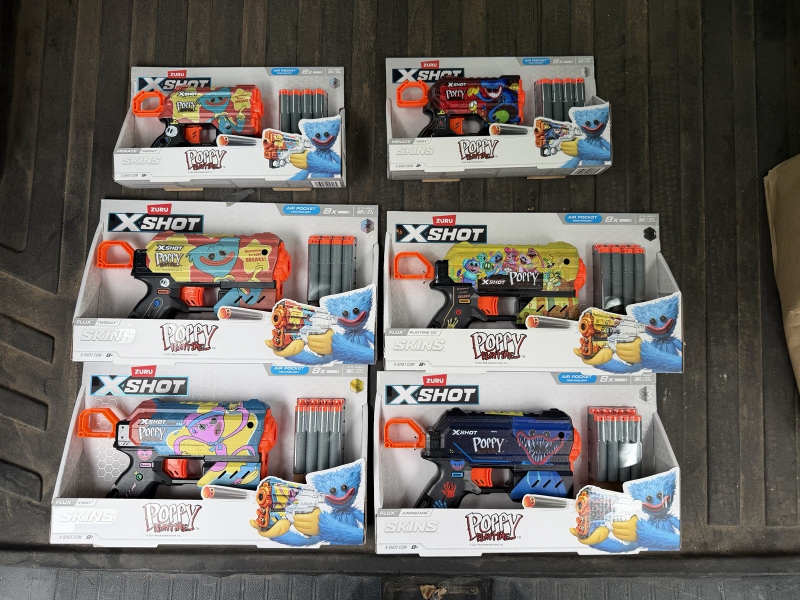 X-Shot Skins Poppy Playtime Set of 6 Brand New Sealed soft dart gun