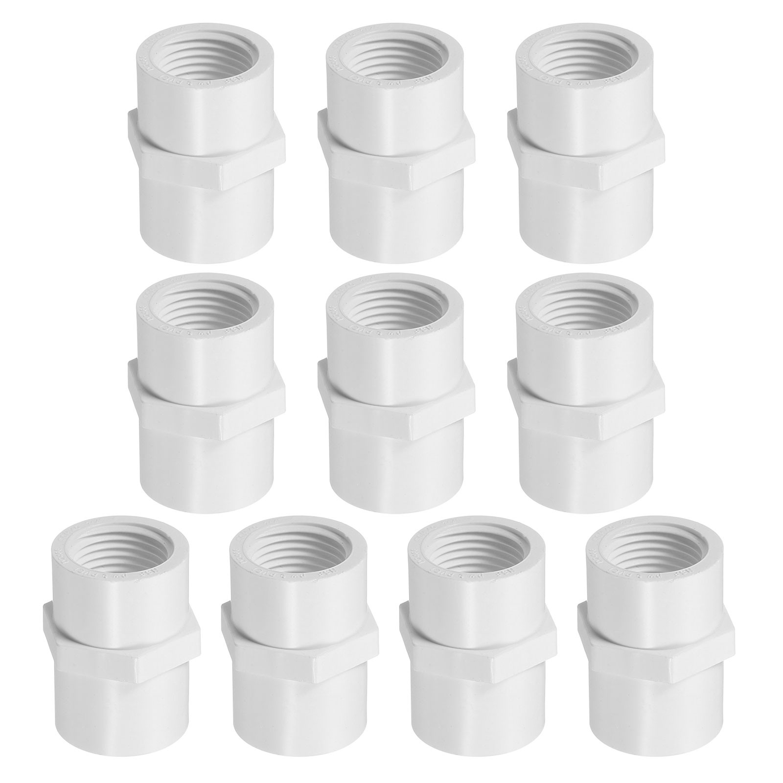 10 Pcs NPT1/2" PVC Female Adapter Pipe Fitting Female Threaded Slip Coupling