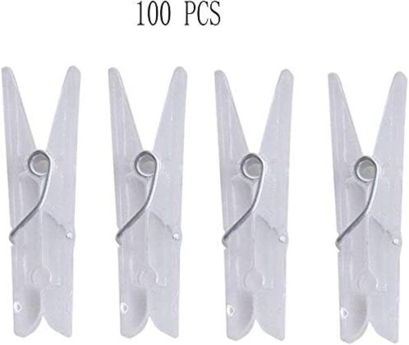 Pcs Mini Plastic Pins, 1.37 Inch Clear Utility Paper Clips, Clothespins, 100