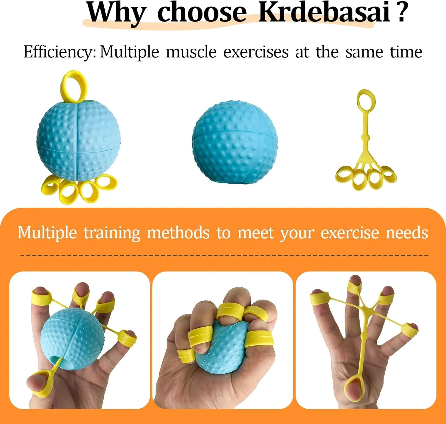 Hand Exercise Ball Squeeze Balls for Hand Therapy Finger Extension Exerciser Fin
