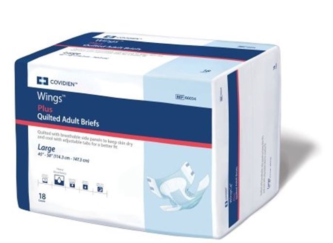 Wings Choice Plus Quilted Brief, Large, Heavy Absorbency, 66034 - Case of 72