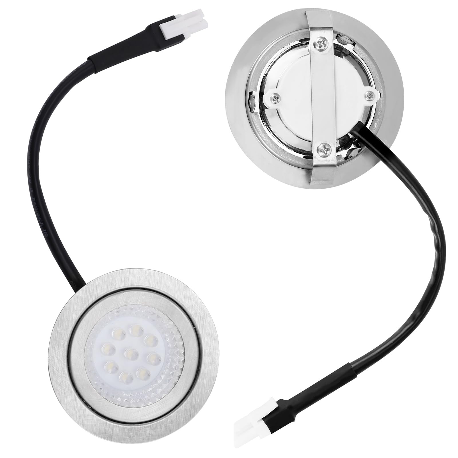 2pcs Range Hood Light Bulbs, Stainless Steel Range Hood LED Light Recessed Ki...