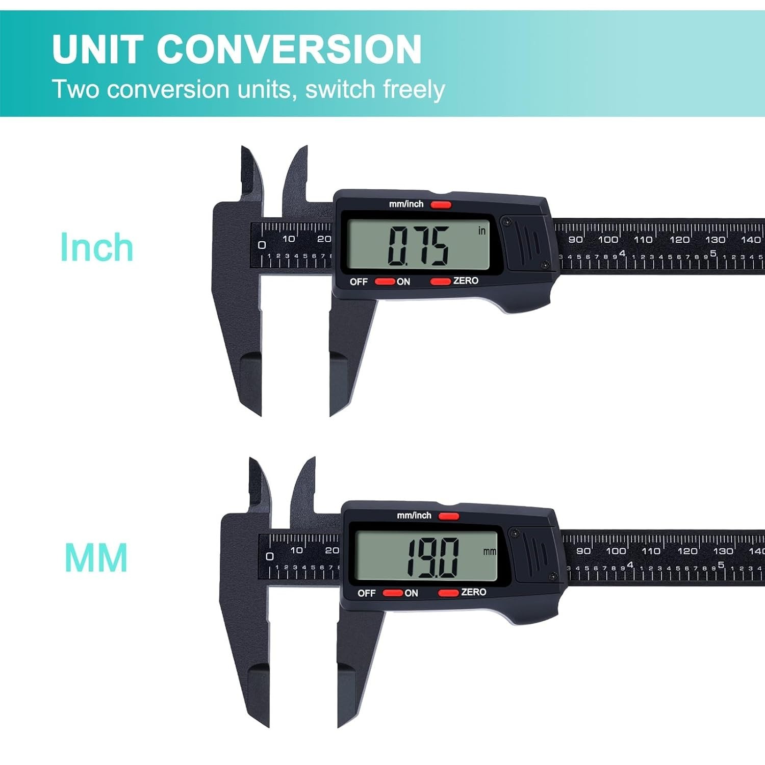 Automatic LCD Caliper 0-6" - Enhanced Precision Measuring Tool with Batteries
